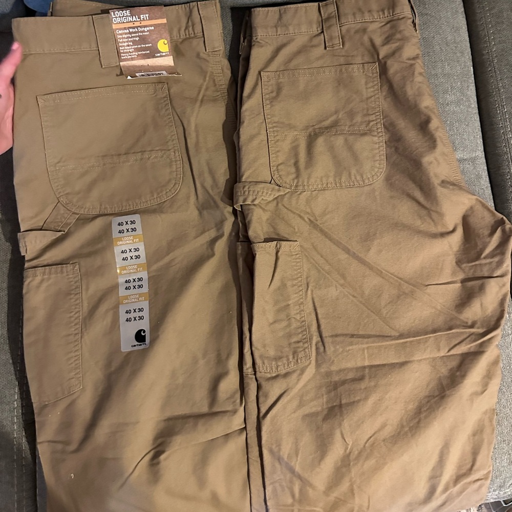Two Brand New Carhartt 40x30 Loose Original Fit Canvas Work